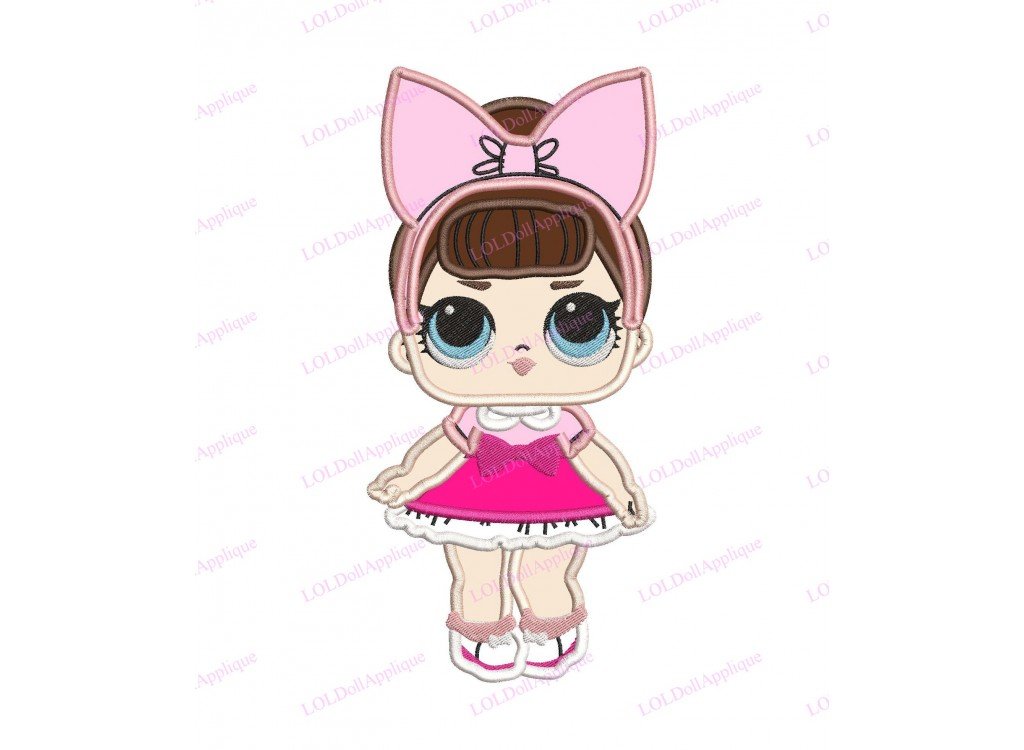 Fancy With Bow LOL Dolls Surprise Applique Design